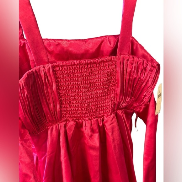 NWT Maeve by Anthropologie Pink Bow-Tie Satin Mini Dress Women’s size US 4 - Picture 12 of 16